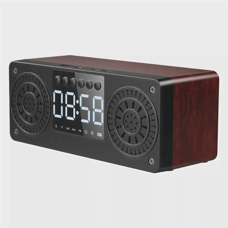 Стерео сабвуфер Bluetooth-динамик FM-радио Портативные динамики Mp3 Play Super Bass Громкоговоритель Компьютерная колонка Коричневый