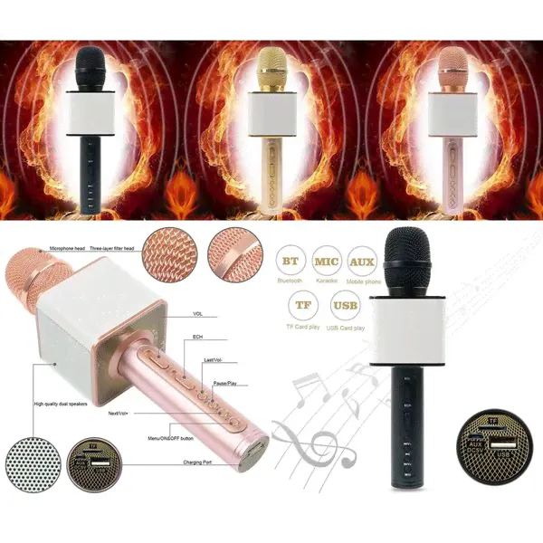 Караоке микрофон SDRD SD-08 (Bluetooth, динамики, USB) (черный)
